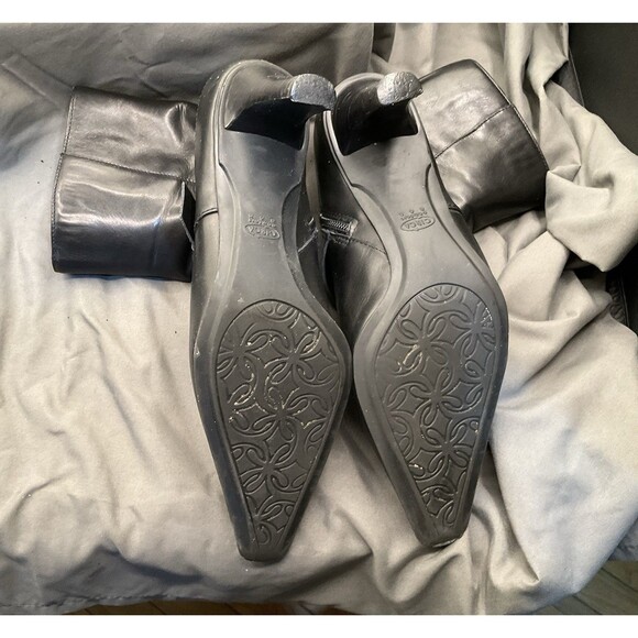 Joan & David CIRCA 7 M CJSKIP Black LEATHER Ankle Booties Boots~Gently Used - Picture 8 of 11